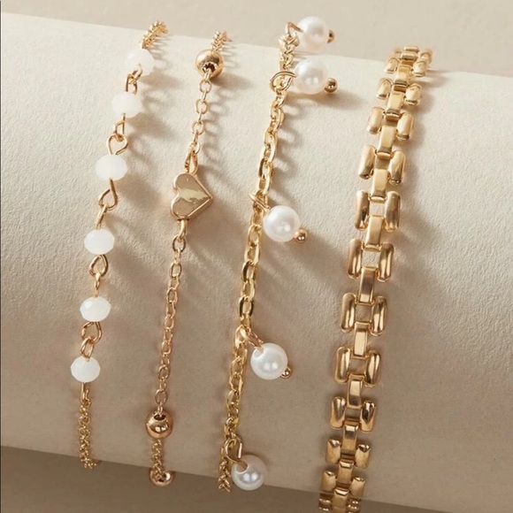 Gold Layered Stacking Bracelet Set - Picture 2 of 2